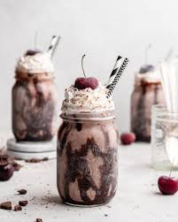 Black Forest Chocolate Cherry Milkshake Food Duchess Recipe Milkshake Recipe Chocolate Chocolate Drinks Chocolate Milkshake