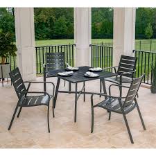 Hanover Cortdn5pcs Cortino 5 Piece Grade Patio Dining Set Commercial Outdoor Furniture Gunmetal Patio Dining Set Patio Patio Dining