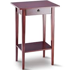 Lucidz Telephone Table Stand End Table Tall Wood Side Table Accent Style Drawer Shelf Side Table Wood Wood Drawers Drawer Shelves