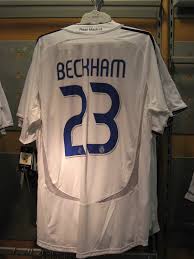 Beckham, the real madrid and the new football File Beckham Shirt Real Madrid Jpg Wikimedia Commons