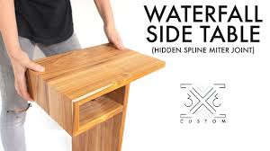 Waterfall Side Table With Storage Shelf 3x3 Custom Simple Side Tables Woodworking Joinery Modern Diy