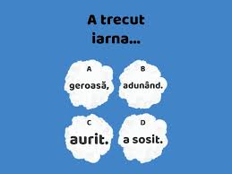 Iarna este un anotimp magic, în afară de sărbătorile care o marchează, e și o perioadă care se petrece mai mult în casă, alături de cei dragi. PrimÄƒvara Vasile Alecsandri Cuestionario