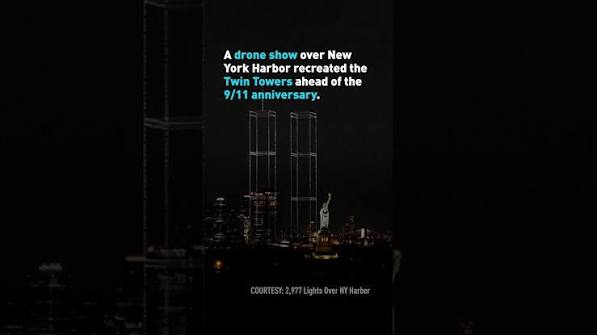 9/11 Twin Towers victims honored with drone show - YouTube