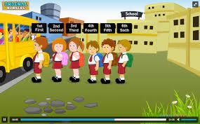 This worksheet has a few different lines of shapes and covers the ordinal numbers; Teach Your Kids The Concept Of Ordinal Numbers With Our Simple Animated Video Childeduca Ordinal Numbers Math Number Activities Ordinal Numbers Kindergarten
