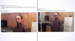 See more 'tracksuit robert pattinson standing in the kitchen' images on know your meme! Robert Pattinson Meme It S A Perfect Match In Meme Heaven Nita S Gallery