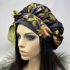 Buy Reversible 100% Pure Mulberry Silk Bonnet With Ties Online in India