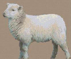 The set of 4 designs costs £4.80 as an instant chart download from her etsy store. Sheep Cross Stitch Designs