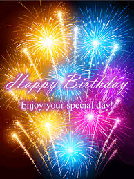Festive Happy Birthday Card Birthday Greeting Cards By Davia Happy Birthday Fireworks Happy Birthday Messages Happy Birthday Wishes Cards