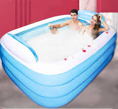 The smaller space might be all your baby needs to feel more comfortable. Yumo 2020 Swimming Inflatable Bath Pool Paddling Pools Hot Tub New Double Bathtub Three Layers Are Not Afraid Of Pressure Special Thickened Adult Insulation Baby 180 140 60cm Buy Online In