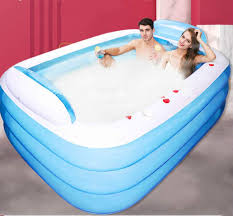Your baby may be bathed on a towel, blanket, or changing table until his umbilical cord falls off or until he is old enough to sit up. Yumo 2020 Swimming Inflatable Bath Pool Paddling Pools Hot Tub New Double Bathtub Three Layers Are Not Afraid Of Pressure Special Thickened Adult Insulation Baby 180 140 60cm Buy Online In