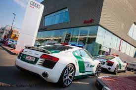 Audi R8 Dubai Police Cars 3 Location Al Nabooda Audi Dubai Showroom Audi Sports Car Police Cars