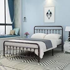 The edges of the bed are round that are. Buy Dumee Metal Bed Frame Queen Size Platform With Vintage Headboard And Footboard Sturdy Metal Frame Premium Steel Slat Support Antique Brown Online In Indonesia B078w4kx64