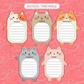 Timetable Cat School Timetable Cats Graphic Editing