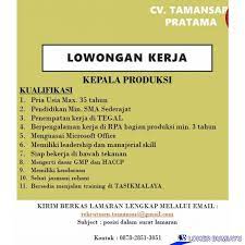 Lowongan kerja solo raya di dealer honda pratama kurnia kasih. Lowongan Kerja Cv Tamansari Pratama Kerja Penekanan Pendidikan