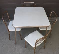 Vintage Mid Century Cosco Folding Table Chairs White Bronze Table And Chairs Folding Table Chair