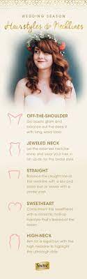 Choose The Best Matching Hairstyle For Your Wedding Dress Neckline With This Visual Guide Wedding Dress Necklines Wedding Hair And Makeup Necklines For Dresses