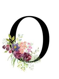 Letter O Floral Alphabet Instant Digital Download Etsy Lukisan Huruf Lukisan Dinding Ide Menggambar