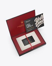 Download Gift Card In A Box Mockup Halfside View High Angle Shot Packaging Mockups New Packaging Mockups PSD Mockup Templates