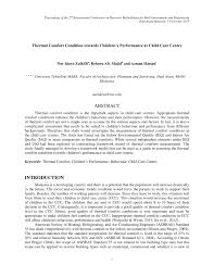 The child care centre act 1984 sets minimal standards and regulations. Pdf Thermal Comfort Condition Towards Children S Performance At Child Care Centre