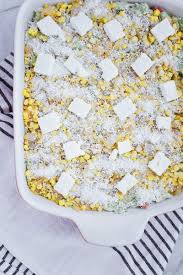 Using a large shallow bowl, dip each tortilla in enchilada sauce to lightly coat. Creamy Chicken Enchilada Casserole With Mexican Street Corn Topper Kendellkreations
