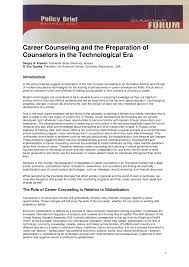 General format for manuscripts written in apa style is covered in the first chapter of the publication manual, starting on page ten. Pdf Career Counseling And The Preparation Of Counselors In The Technological Era