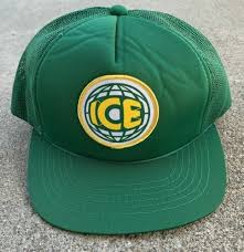 Vintage Puff Print LOUISE MANDRELL Green SnapBack Trucker Hat