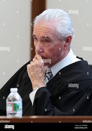 Judge Thomas Horgan listens to testimony during a dangerousness hearing for James  Stumbo and Kevin Norton at Boston Municipal Court, Tuesday, Sept. 1, 2015.  Norton and Stumbo, of Iowa, accused of making