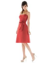 Bridesmaid S Dress In Firecracker Vanessa S Wedding Grey Bridesmaid Dresses Short Bridesmaid Dresses Alfred Sung Bridesmaid Dresses