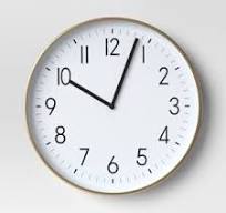 19" Plastic Mirrored Wall Clock Brass - Threshold™: Contemporary Round  Analog Display