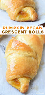 Pumpkin Pecan Crescent Rolls Are Crescent Rolls Filled With Pumpkin Puree Chopped Pecans And Brown Sugar Delicious B In 2020 Cooking Recipes Recipes Pumpkin Recipes