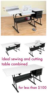 The Perfect Sewing Or Quilting Table Adjustable Height Space For The Sewing Machine And Then The Table Also Conve Craft Table Sewing Table Desk With Drawers
