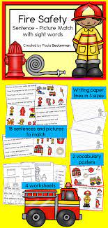 Your Students Will Love Learning About Fire Safety With Fire Safety Sentence Picture M Fire Safety Kindergarten Reading Centers Kindergarten Reading Activities