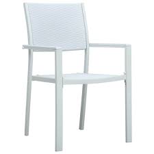 Wood is another option that offers a cozy, warm aesthetic but requires more maintenance in order to protect it from the elements. Garden Chairs 2 Pcs White Plastic Rattan Look