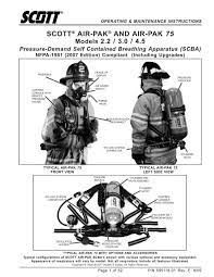 Each assembly or component has an exploded or cutaway view of the item and a corresponding table listing the parts and information neces. User Manual Scott Safety