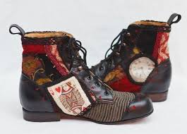 Black Alice In Wonderland Shoes Alice Black Ankle Boots By Pendragon Costume Shoes Crazy Shoes Mad Hatter Costume