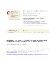 Ecola termite and pest control services. Pdf Essential Oils In Insect Control Low Risk Products In A High Stakes World