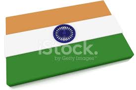 Drei gleich große horizontale streifen (safran/dunkles orange, weiß, grün) mit einem blauen chakra (24speichiges rad) in der. 3d Indien Flagga Knappen Stockfoton Freeimages Com