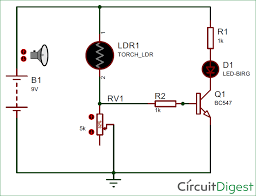 Simple Ldr Circuit To Detect Light Ldr Circuit Electronics Circuit Circuit Diagram