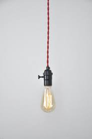 Black Pendant Light Red Cord Hanging Light Fixture Matte Black Flat Black Satin Black Vintage Style Wire Indistrial Lighting Edison Black Pendant Light Pendant Light Pendant Light Cord