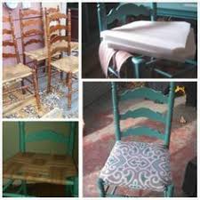 Replacing Rush With Webbing Then Upholstery On Our Ladder Back Chairs Chaise Salle A Manger Decoration Maison Decoration Interieure