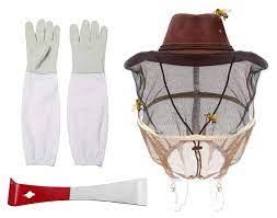 Buy 3 In 1 Beekeeping Cowboy Hat Beekeeping Hat With Goatskin Beekeeping Gloves And Bee Hive Tool Professional Beekeeper Hat Anti Bee Insect Hat With Veil Net Comfortable Beekeeper Equipment Online In