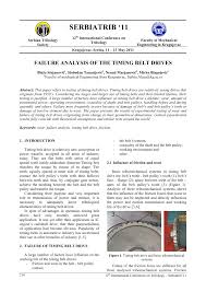 Pdf Failure Analysis Of The Timing Belt Drives