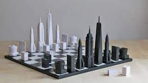 Architects ian flood and chris prosser are responsible for designing these chess pieces that look like works of art. New York City Skyline Chess Set Chess Board Chess Set Gift For Architect