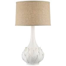 Possini Euro Kenya White Ceramic Table Lamp 58y85 Lamps Plus Ceramic Table Lamps Linen Lamp Shades Modern Table Lamp