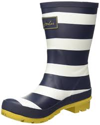 Galleon Joules Womens Mid Molly Welly Navy Wide Stripe