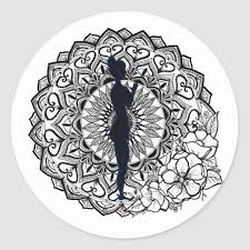 Yoga Mountain Pose Mandala Design Classic Round Sticker Zazzle Com Mandala Design Round Stickers Mandala