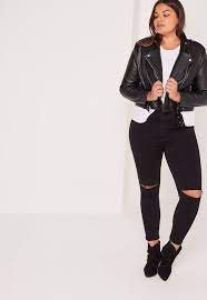 Plus Size Faux Leather Cropped Biker Jacket Black Plus Size Outfits Clothes Trendy Plus Size Fashion
