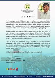 Friday, 9th of april 2021. Araw Ng Kagitingan Philippine Embassy Of Wellington New Zealand