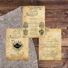 Harry Potter Wedding Invitation Suite Tvw042 Templateandvectors Weddinginvitation Invitationtemplate Printabletemplate Digitalproduct Harrypotter Harry