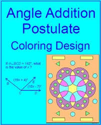 This Is A Coloring Activity For A Set Of 10 Problems On The Angle Addition Postulate Color Activities Algebra Coloring Activities Middle School Math Resources
